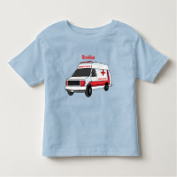 Belle ambulance rouge caricature van