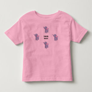T-shirt Pour Les Tous Petits Belle image d'éléphant mignon Votre Texte 