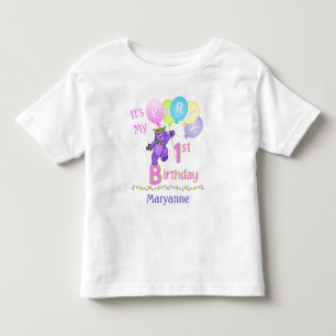 T-shirt Pour Les Tous Petits Belle Royal Bear 1ère fête d'anniversaire