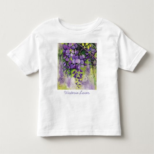 T-shirt Pour Les Tous Petits Belles Fleurs De Wisteria En Aquarelle (Devant)