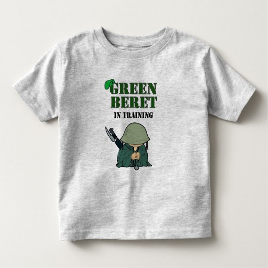 T-shirt Pour Les Tous Petits Béret vert dans la formation (Devant)
