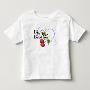 T-shirt Pour Les Tous Petits Big Brother Bumble Bee Cherry Blue Heart