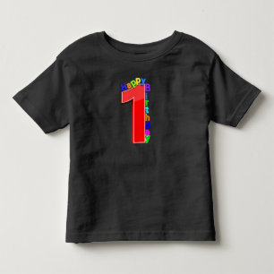 T-shirt Pour Les Tous Petits Big Red Numéro 1 avec Joyeux anniversaire