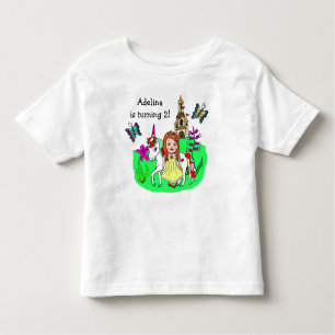 T-shirt Pour Les Tous Petits Birthday Girl Princess et Unicorn Age and Name