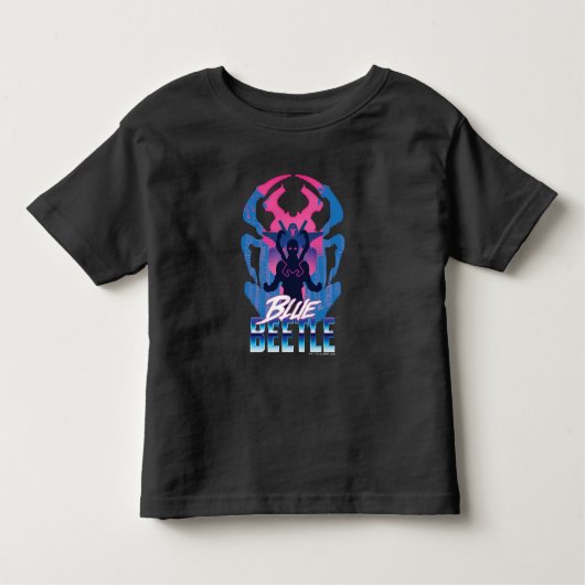 T-shirt Pour Les Tous Petits Bleu Beetle Rétrowave contre graphique (Devant)