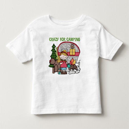 T-shirt Pour Les Tous Petits Blond Girl Crazy Pour Camping (Devant)