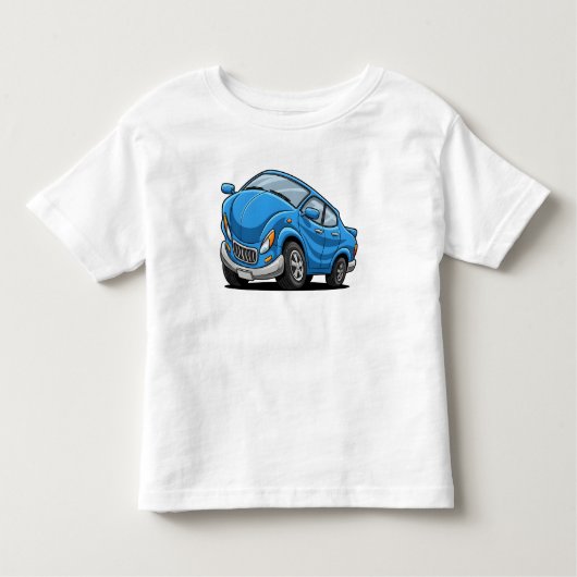 T-shirt Pour Les Tous Petits Blue Cartoon Car (Devant)