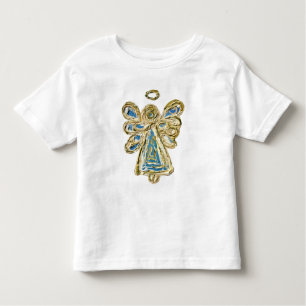 T-shirt Pour Les Tous Petits Blue Guardian Angel Custom Holiday Art Shirt