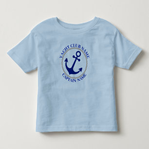 T-shirt Pour Les Tous Petits Blue Nautical Ancre yacht club bateau marina Nom