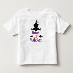 T-shirt Pour Les Tous Petits Boire Des Sorcières, Sorcière, Chauves-souris, Hal