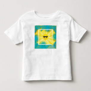 T-shirt Pour Les Tous Petits Bonjour été ! Cadre tropical souriant heureux de