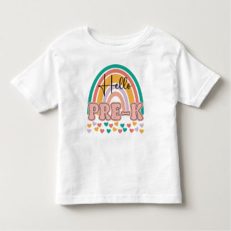 T-shirt Pour Les Tous Petits bonjour préscolaire retour à l'école rétro materne
