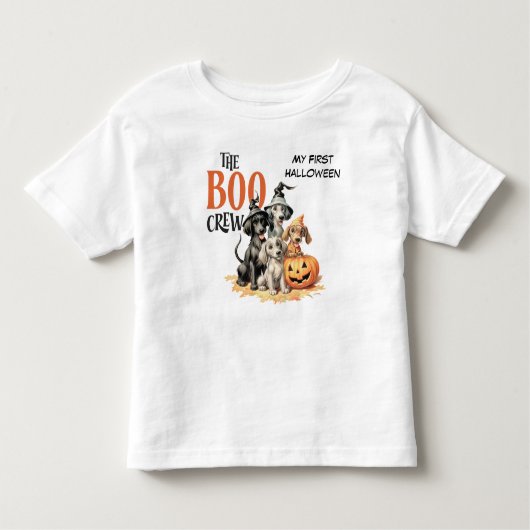 T-shirt Pour Les Tous Petits Boo Crew Chiens mignons Enfants Halloween (Devant)