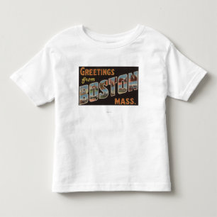 T-shirt Pour Les Tous Petits Boston, scènes 3 de lettre de MassachusettsLarge