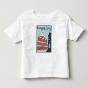 T-shirt Pour Les Tous Petits Boston, vue de MassachusettsFaneuil Hall