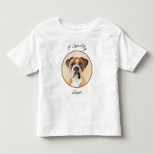 T-shirt Pour Les Tous Petits Boxer Dog Peinture Non Décroché Art animal origina