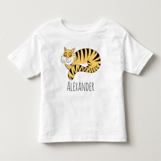 T-shirt Pour Les Tous Petits Boys Cute Jungle Tiger de nom (Devant)