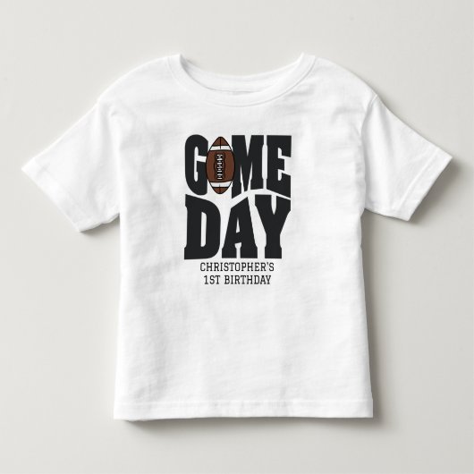 T-shirt Pour Les Tous Petits Boys Football First Year Down 1st Birthday Party (Devant)