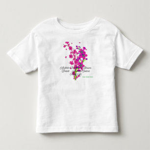 T-shirt Pour Les Tous Petits Branche de fleurs de cerisier roses esthétique