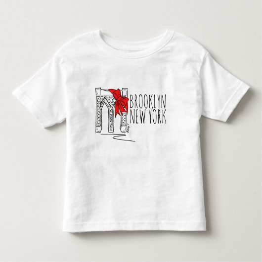 T-shirt Pour Les Tous Petits Brooklyn Bridge New York Noël (Devant)