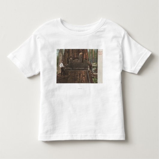 T-shirt Pour Les Tous Petits Bûcherons réduisant un arbre de séquoia (Devant)