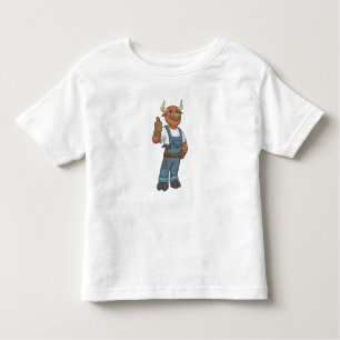 T-shirt Pour Les Tous Petits Bull comme Handyman avec Hammer