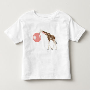 T-shirt Pour Les Tous Petits Bulle de gomme Giraffe soufflante bulle