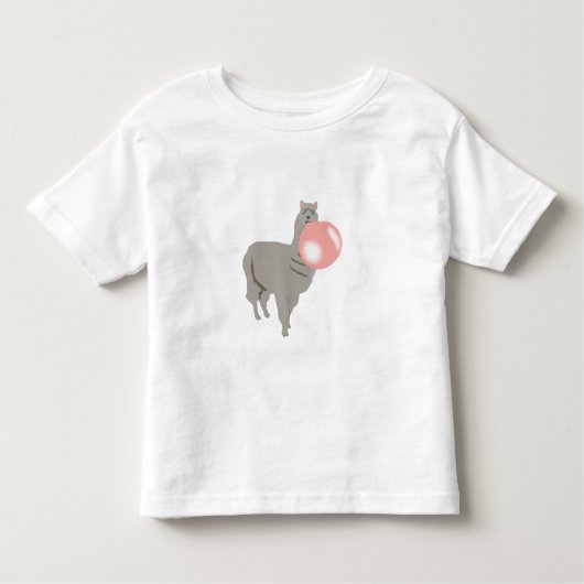 T-shirt Pour Les Tous Petits Bulle de gomme Llama soufflant bulle (Devant)