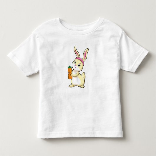 T-shirt Pour Les Tous Petits Bunny at fitness with Drinking bottle (Devant)