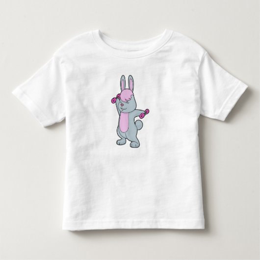 T-shirt Pour Les Tous Petits Bunny Fitness Dumbbell (Devant)