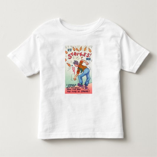 T-shirt Pour Les Tous Petits Ça Me Frappe, Cartoon Man Bowling (Devant)