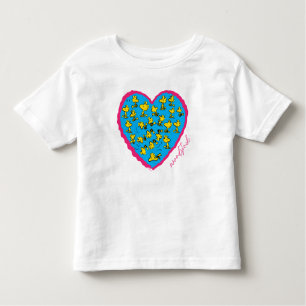 T-shirt Pour Les Tous Petits cacahuètes   Coeur bleu Woodstock