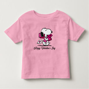 T-shirt Pour Les Tous Petits cacahuètes   Saint Valentin   Snoopy Avec Valentin