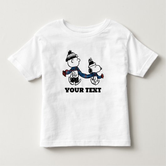 T-shirt Pour Les Tous Petits cacahuètes | Snoopy & Charlie Brown Winter Scarf (Devant)