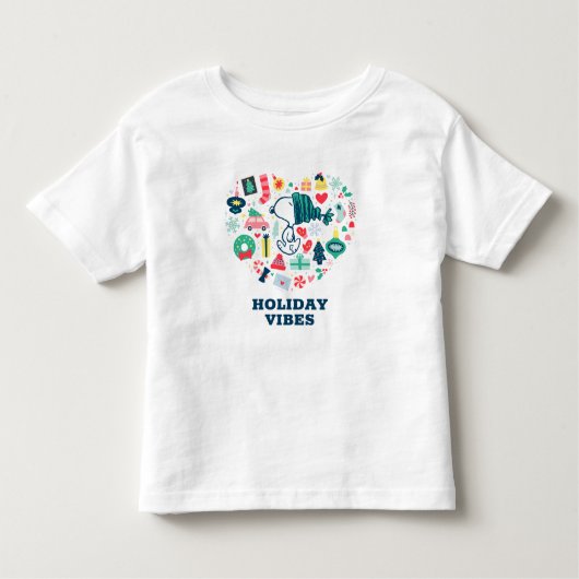 T-shirt Pour Les Tous Petits cacahuètes | Snoopy Holiday Happiness Heart (Devant)