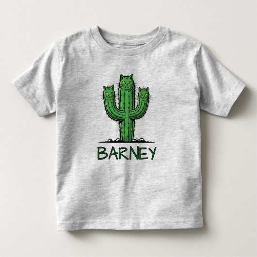 T-shirt Pour Les Tous Petits Cactus Drôle avec Visages de Chat (Devant)