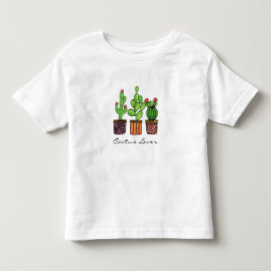 T-shirt Pour Les Tous Petits Cactus mignon d'aquarelle dans des pots
