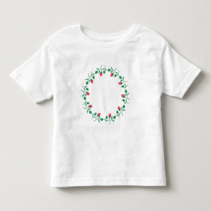 T-shirt Pour Les Tous Petits Cadre rond fleuri avec fleurs roses