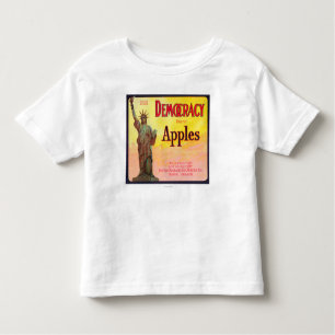 T-shirt Pour Les Tous Petits Caisse LabelDufur d'Apple de démocratie, OU