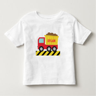 T-shirt Pour Les Tous Petits Camion à benne basculante rouge et jaune, pour des