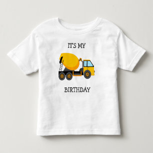 T-shirt Pour Les Tous Petits Camion de ciment jaune enfant c'est mon anniversai