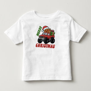 T-shirt Pour Les Tous Petits Camion de Noël en pain d'épices joyeux Noël