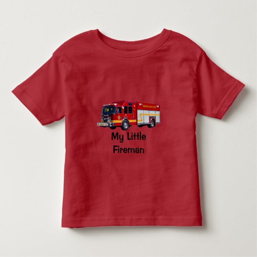 T-shirt Pour Les Tous Petits Camion Feu Rouge Mon Petit Feu Design (Devant)