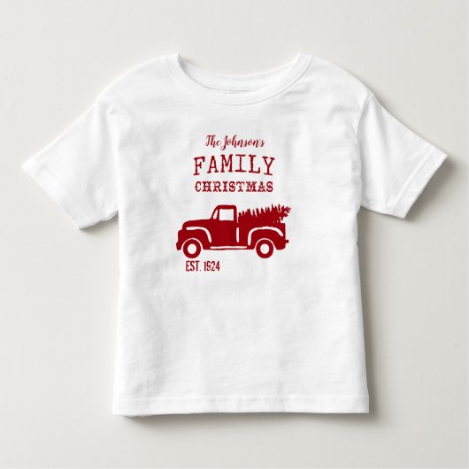 T-shirt Pour Les Tous Petits Camion rouge de la ferme familiale (Devant)