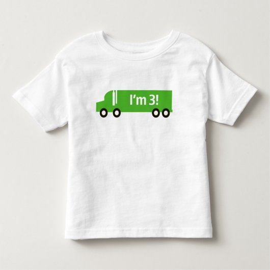 T-shirt Pour Les Tous Petits Camion vert : Troisième anniversaire Tee (Devant)