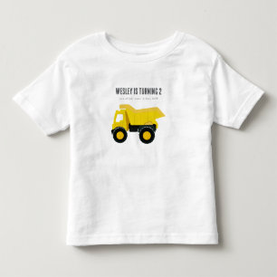 T-shirt Pour Les Tous Petits Camions de Construction Anniversaire