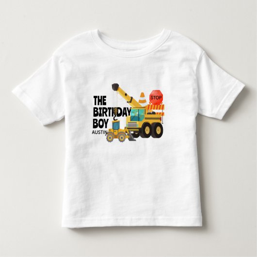 T-shirt Pour Les Tous Petits Camions de Construction | Fête d'anniversaire pour (Devant)