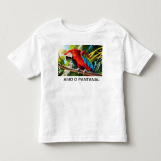 T-shirt Pour Les Tous Petits Camiseta para Crianças Arara Vermelha