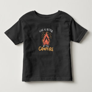 T-shirt Pour Les Tous Petits Camping - La Vie Est Meilleure Par Le Feu De Campa
