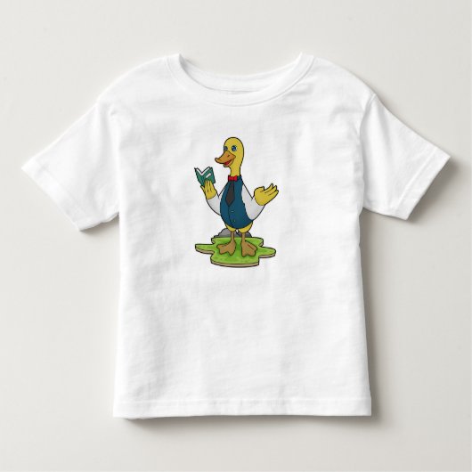 T-shirt Pour Les Tous Petits Canard comme enseignant avec livre (Devant)
